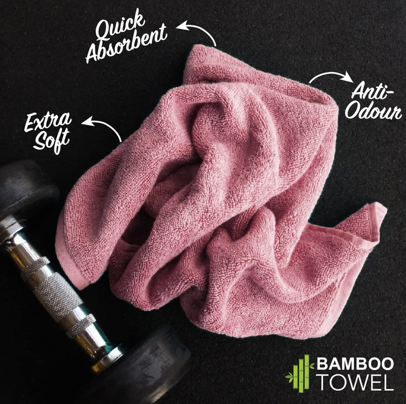 HEELIUM Bamboo Bath Towel | Ultra Absorbent | 3X Softer Than Cotton Towels | 140 x 70 cm - 600 GSM | Pack of 2 - Peach, Iris - Image 2