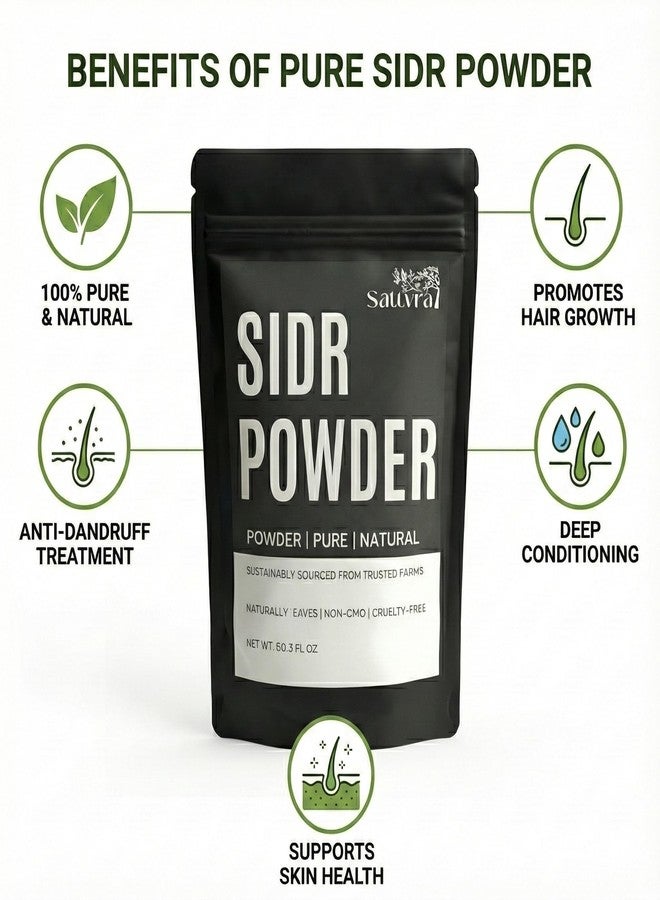 Sattvra Sidr Powder Sattvra(227) grams/Finely ground Sidr leaves Powder/For DIY Hair Mask,Skin Care & Herbal Projects - Image 2