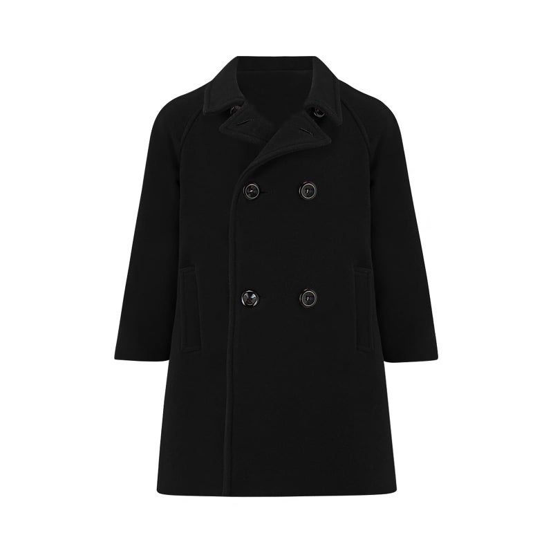 Meikulo Boys Double Breasted Pea Coat Kids Winter Notched Collar Overcoat 5-14 Years - Image 5