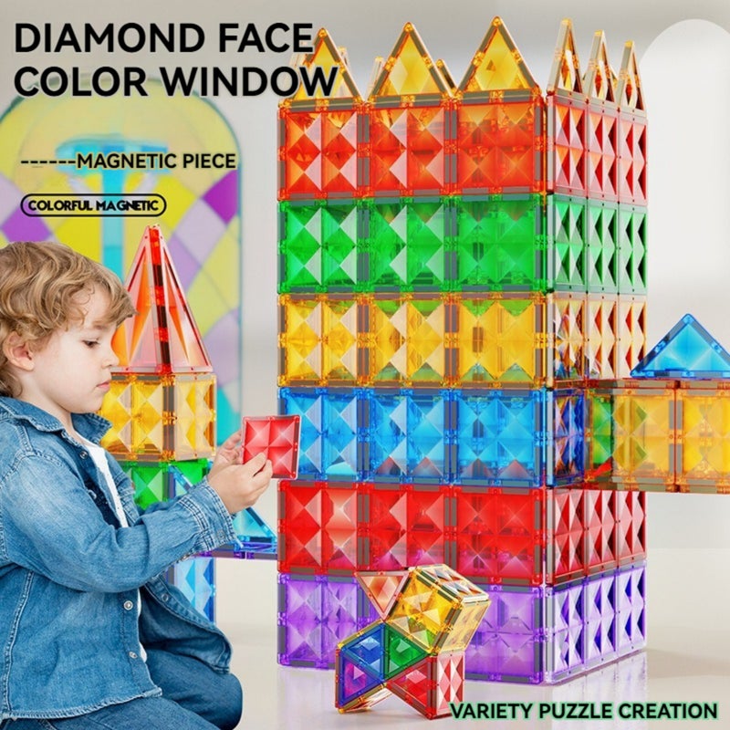 Drill Surface Magnetic Pieces Children's Educational Toys Strong Magnetic Assembled Building Blocks Thinking Training Color Window Magnetic Paste Puzzle Gift - Image 3