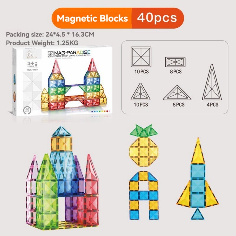 Drill Surface Magnetic Pieces Children's Educational Toys Strong Magnetic Assembled Building Blocks Thinking Training Color Window Magnetic Paste Puzzle Gift - Image 1