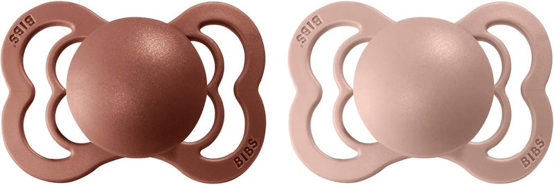 Bibs Pacifier Supreme Latex Size 1 - Baby (0-6M) 2pcs - Woodchuck/Blush - Image 2
