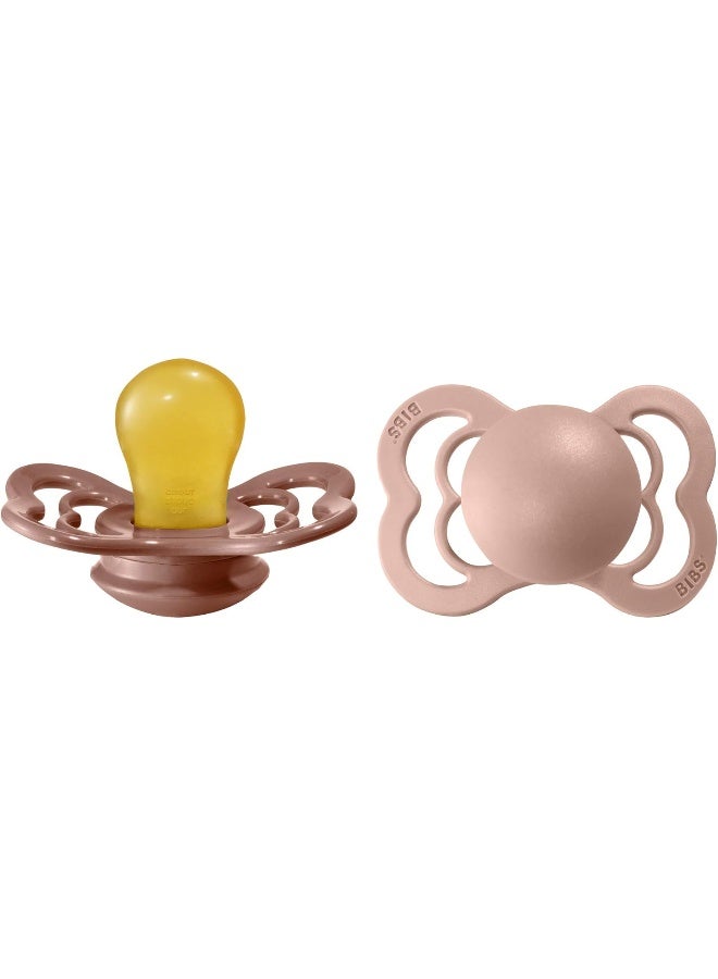 Bibs Pacifier Supreme Latex Size 1 - Baby (0-6M) 2pcs - Woodchuck/Blush - Image 1