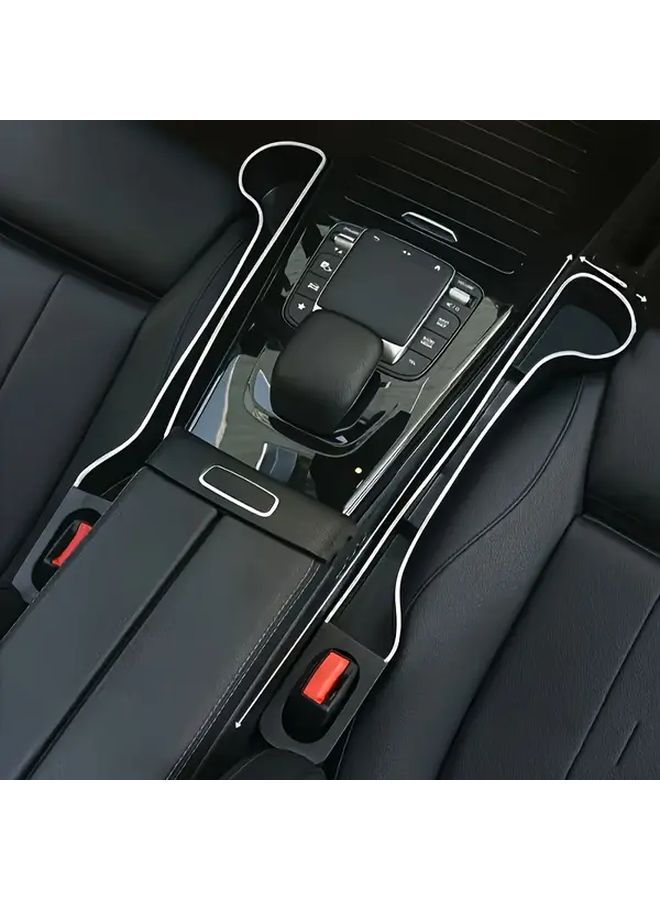 2Pcs Black Car Cup Holders Multifunctional Storage Organizer For Front Rear Seat Gap - Image 5