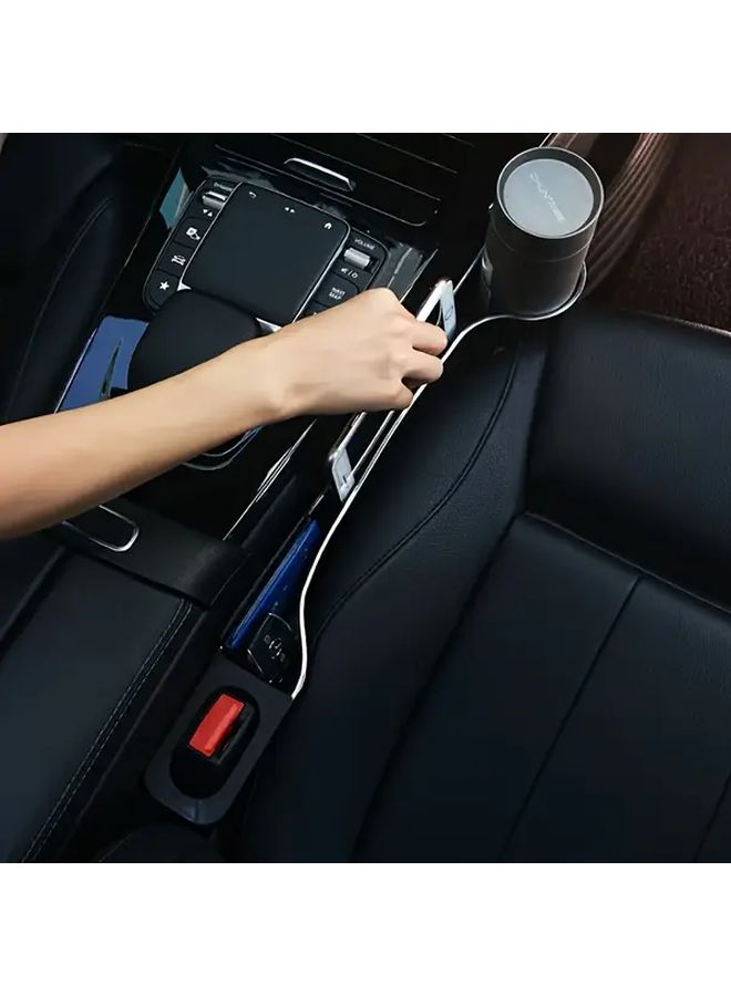 2Pcs Black Car Cup Holders Multifunctional Storage Organizer For Front Rear Seat Gap - Image 3