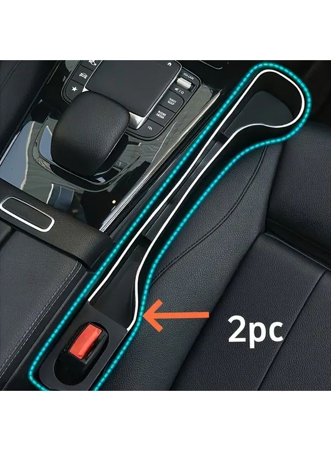 2Pcs Black Car Cup Holders Multifunctional Storage Organizer For Front Rear Seat Gap - Image 1