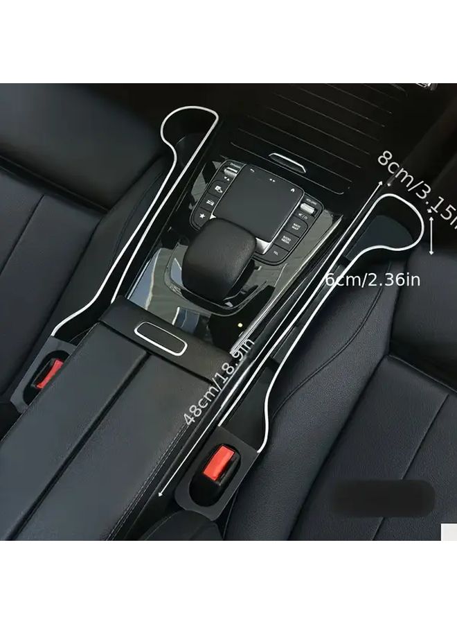 2Pcs Black Car Cup Holders Multifunctional Storage Organizer For Front Rear Seat Gap - Image 2