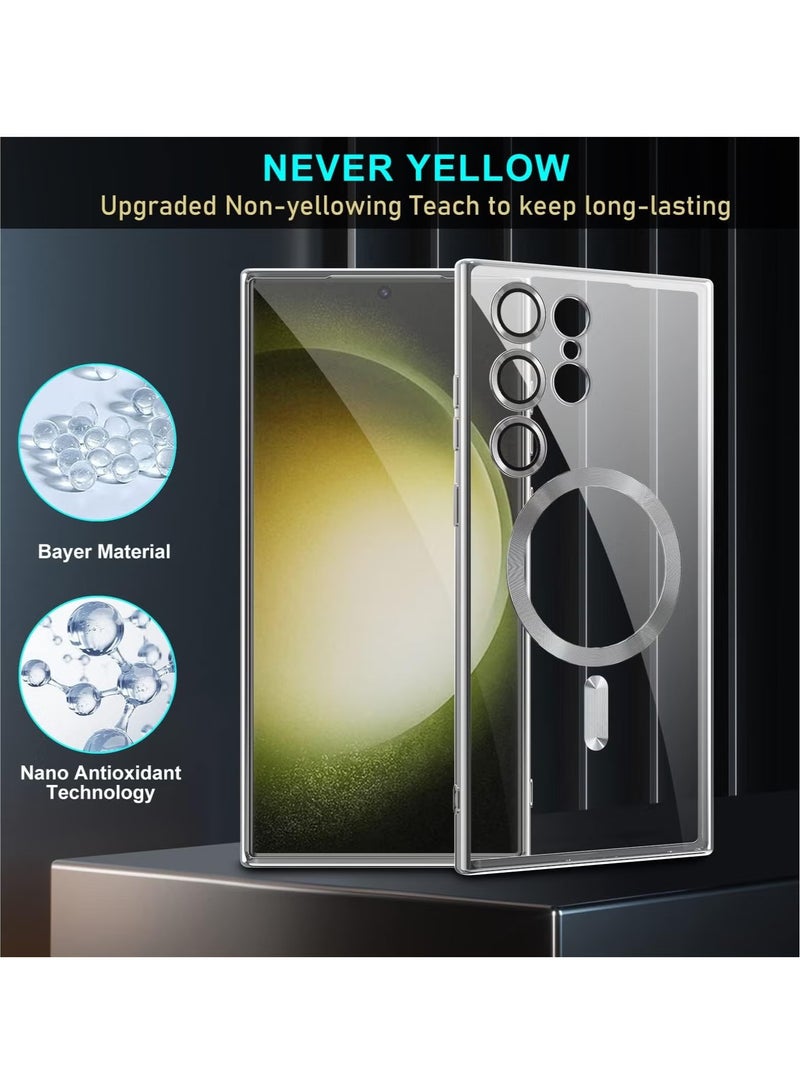 ELTRAZONE حافظة Galaxy S24 Ultra MagSafe – حافظة مغناطيسية شفافة مع دعم الشحن اللاسلكي، حماية عدسة الكاميرا، مقاومة للخدوش، مضادة للصدمات [6.8 بوصة] - Image 3