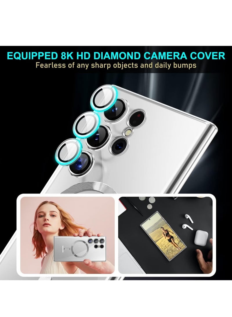 ELTRAZONE حافظة Galaxy S24 Ultra MagSafe – حافظة مغناطيسية شفافة مع دعم الشحن اللاسلكي، حماية عدسة الكاميرا، مقاومة للخدوش، مضادة للصدمات [6.8 بوصة] - Image 5