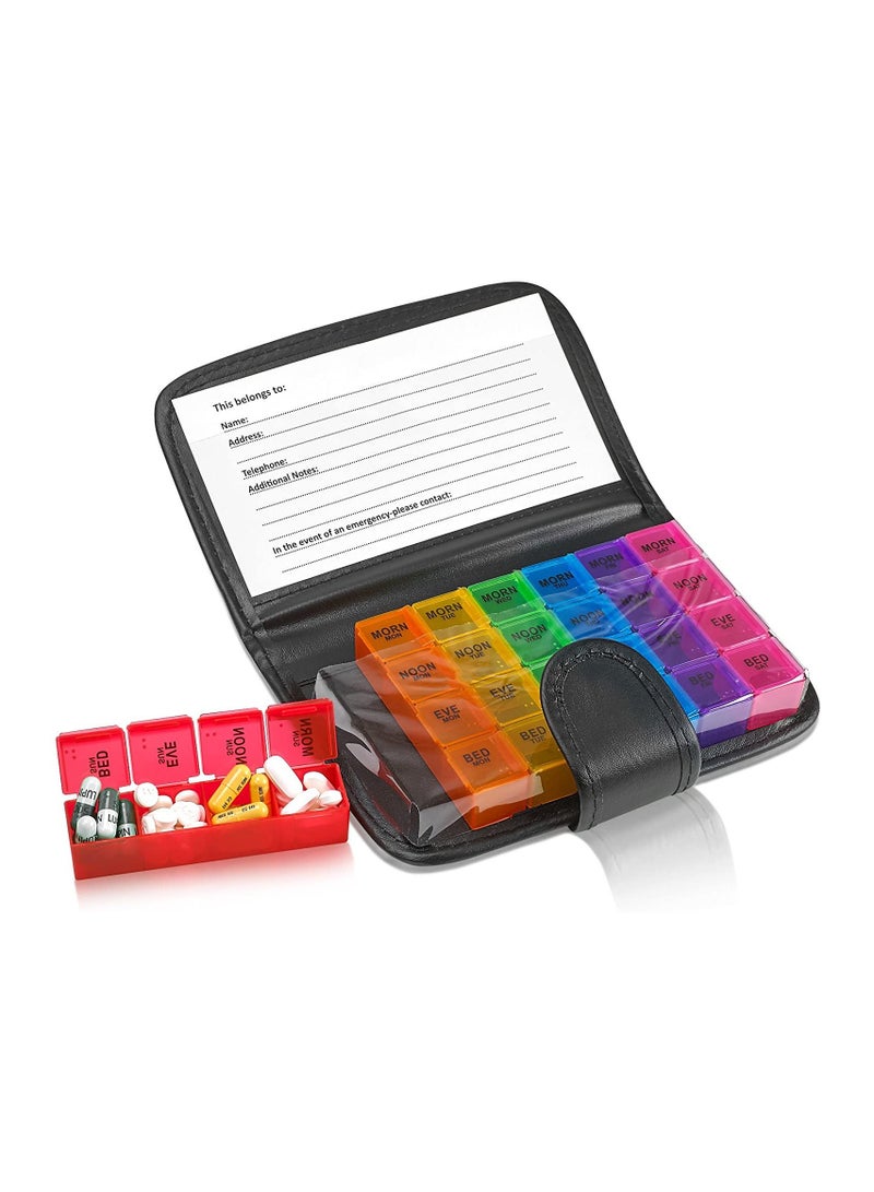 2 Pack Weekly Pill Organizer, Pill Boxs, Portable Travel Pill Box Dispenser for Vitamin, Fish Oil, Supplements - Image 1