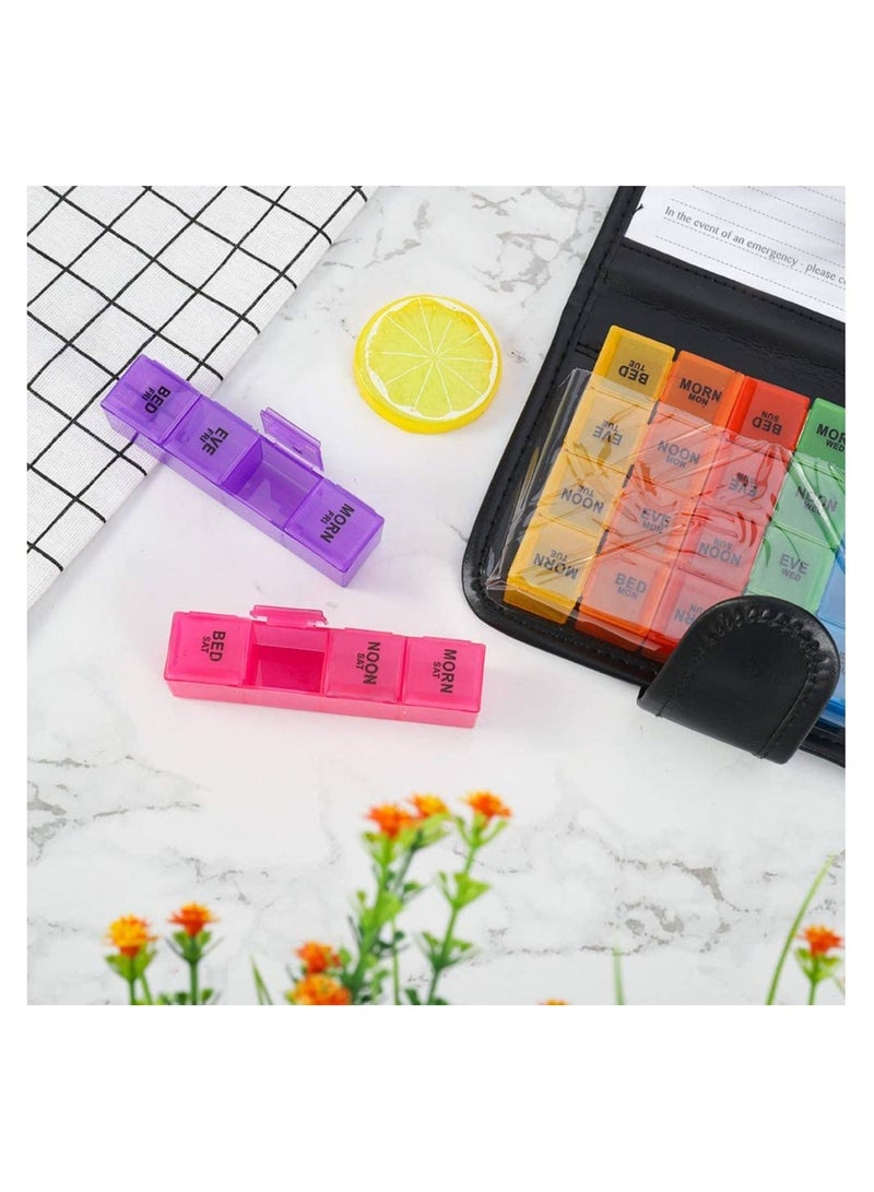 2 Pack Weekly Pill Organizer, Pill Boxs, Portable Travel Pill Box Dispenser for Vitamin, Fish Oil, Supplements - Image 4