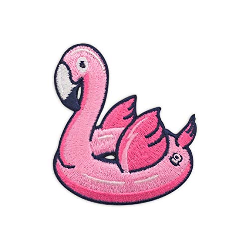 Winks For Days Pink Flamingo Floatie Embroidered Iron-On Patch - Image 1