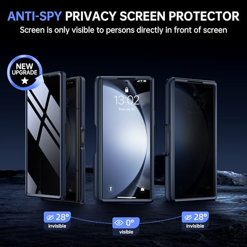 MOBOSI Magnetic for Z Fold 7 Case with Screen Protector Compatible with Magsafe FullBody Coverage Hinge Protection Shockproof Rugged Slim Phone Case for Samsung Galaxy Z Fold7 Privacy Black - Image 3