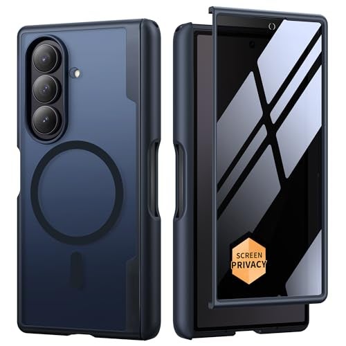 MOBOSI Magnetic for Z Fold 7 Case with Screen Protector Compatible with Magsafe FullBody Coverage Hinge Protection Shockproof Rugged Slim Phone Case for Samsung Galaxy Z Fold7 Privacy Black - Image 1