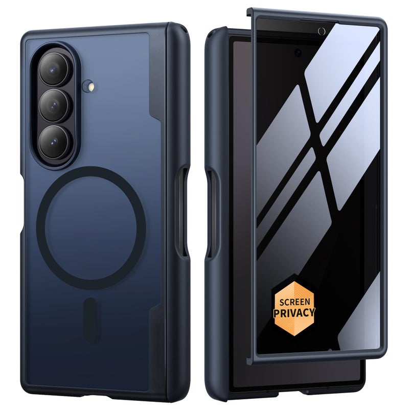 MOBOSI Magnetic for Z Fold 7 Case with Screen Protector Compatible with Magsafe FullBody Coverage Hinge Protection Shockproof Rugged Slim Phone Case for Samsung Galaxy Z Fold7 Privacy Black - Image 2