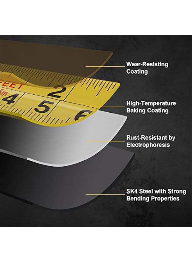 Arabest 2 Packs Tape Measure 25 ft /16 ft,  Measuring Tape Extendable, Self-Locking Tape Measurer, Easy Read Imperial/Metric Scale Measurement Tape for Designer, Decorator, & Handicraftsman  - Image 4