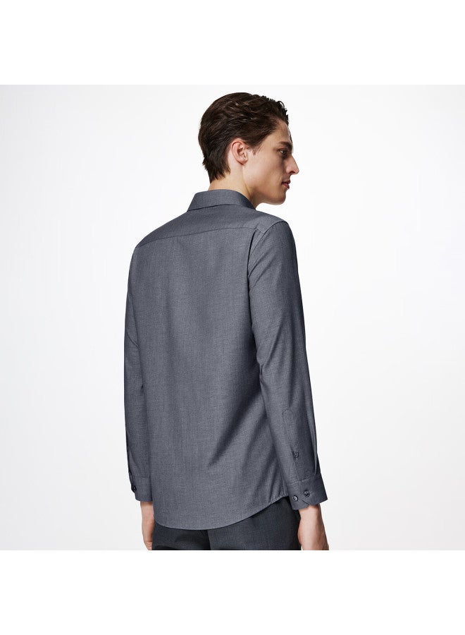 Judger Men's Long-sleeve Shirt, Spring And Autumn High-end Feel, Lightweight Breathable Skin-friendly Soft Crisp Smooth Dress Shirt - Image 4