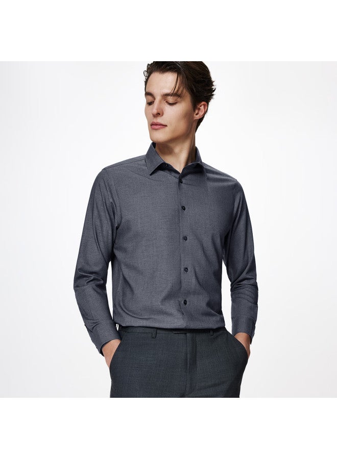 Judger Men's Long-sleeve Shirt, Spring And Autumn High-end Feel, Lightweight Breathable Skin-friendly Soft Crisp Smooth Dress Shirt - Image 2