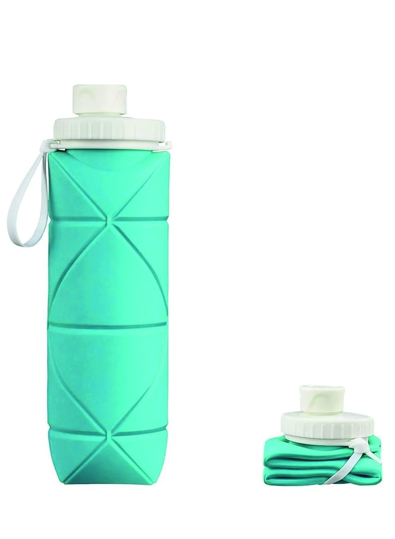 BrainGiggles 600ml Collapsible Water Bottles for Gym Camping Hiking Travel Sports -Green - Image 3