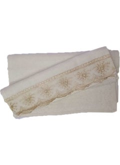 Bursa Memory Guipure Scalloped Velvet Mevlüt Towel 12 Pack Cappuccino 30 x 50 cm
