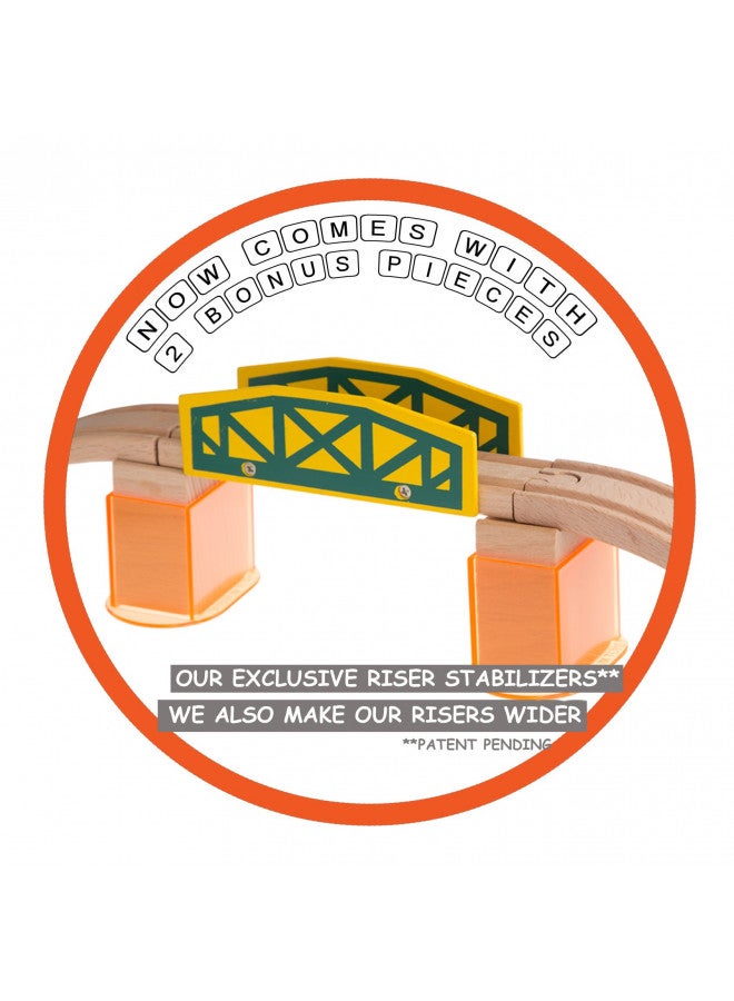 Orbrium Toys 100 Piece Triple Loop Wooden Train Set Track Generic Fits Thomas Brio - Image 2