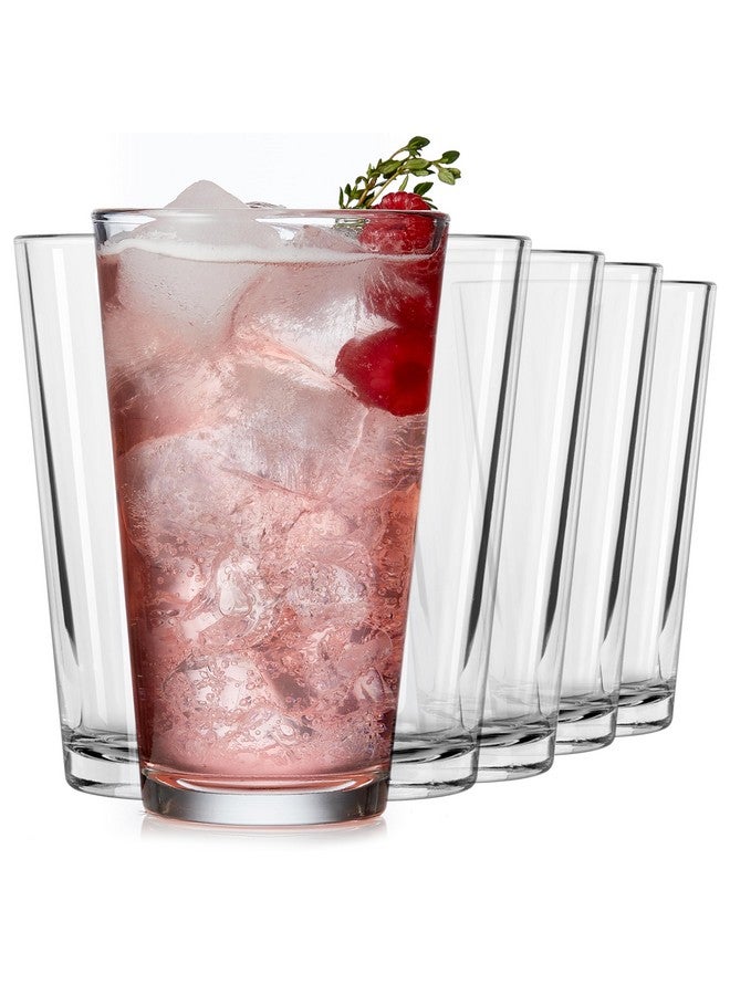Libbey Bar Essentials Tumbler Glasses Set of 6, Modern Style 16 Oz Glass Set, Dishwasher Safe Tall Drinking Glasses Set for Wine, Beer, and Cocktail - Image 1