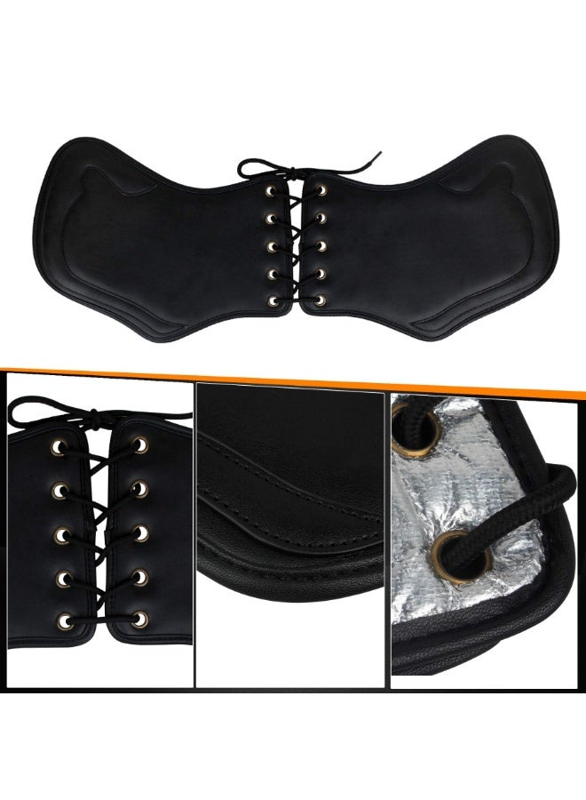 Generic Motorcycle PU Heat Deflector, Universal Motorcycle Side Saddle Heat Shield Deflector, Engine Heating Insulation Cushion Saddle Guard Leather Pad for Harley Touring Yamaha  - Image 3