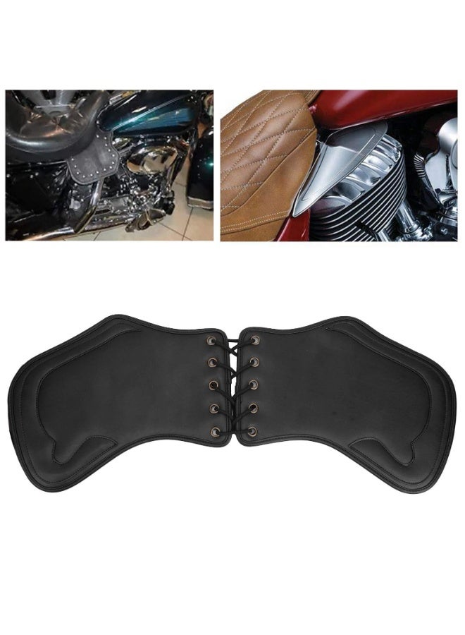 Generic Motorcycle PU Heat Deflector, Universal Motorcycle Side Saddle Heat Shield Deflector, Engine Heating Insulation Cushion Saddle Guard Leather Pad for Harley Touring Yamaha  - Image 5