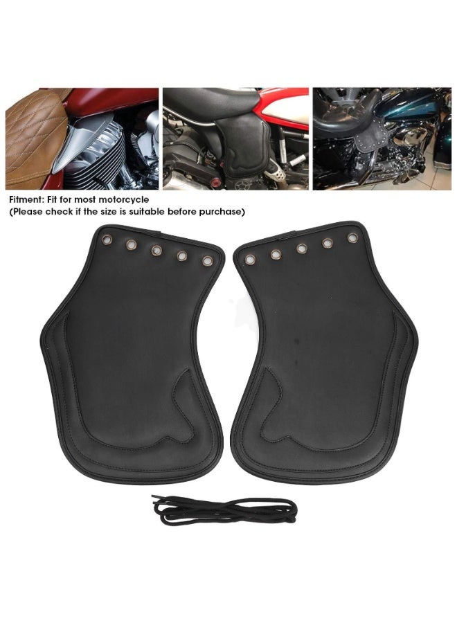 Generic Motorcycle PU Heat Deflector, Universal Motorcycle Side Saddle Heat Shield Deflector, Engine Heating Insulation Cushion Saddle Guard Leather Pad for Harley Touring Yamaha  - Image 4