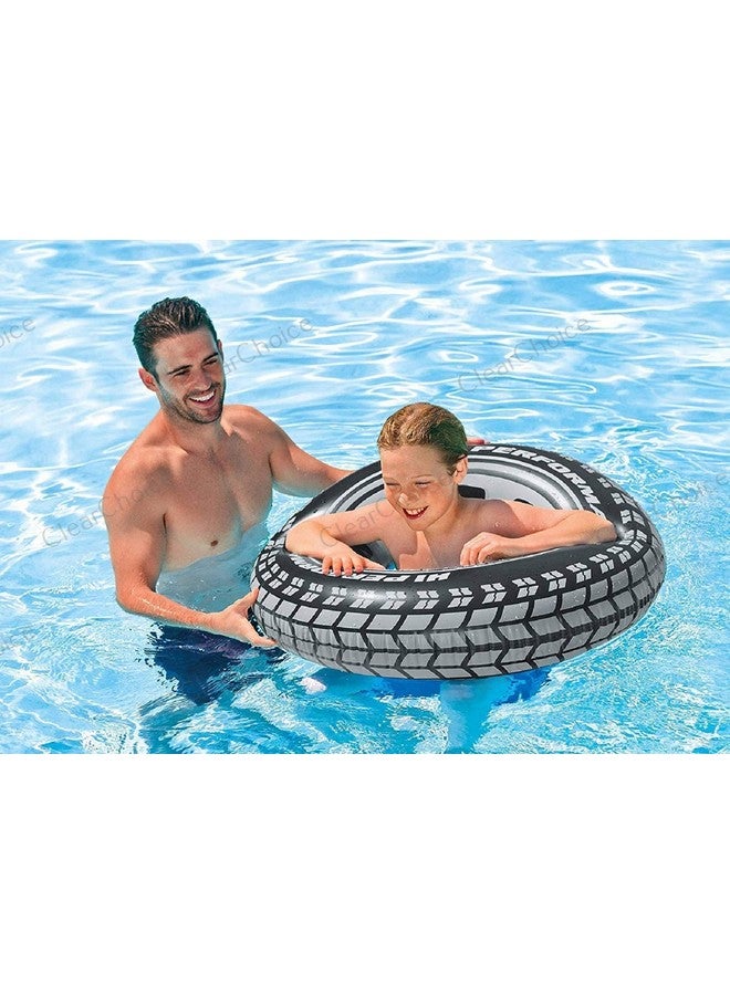 ClearChoice:- Adults Big Swimming Ring Giant Tire Inflatable Floating Swimming Tube Tyre Adult Swimming Ring(Multi Color)(9 + Years Up)(Size - 36''inch)(1 PIS) - Image 5