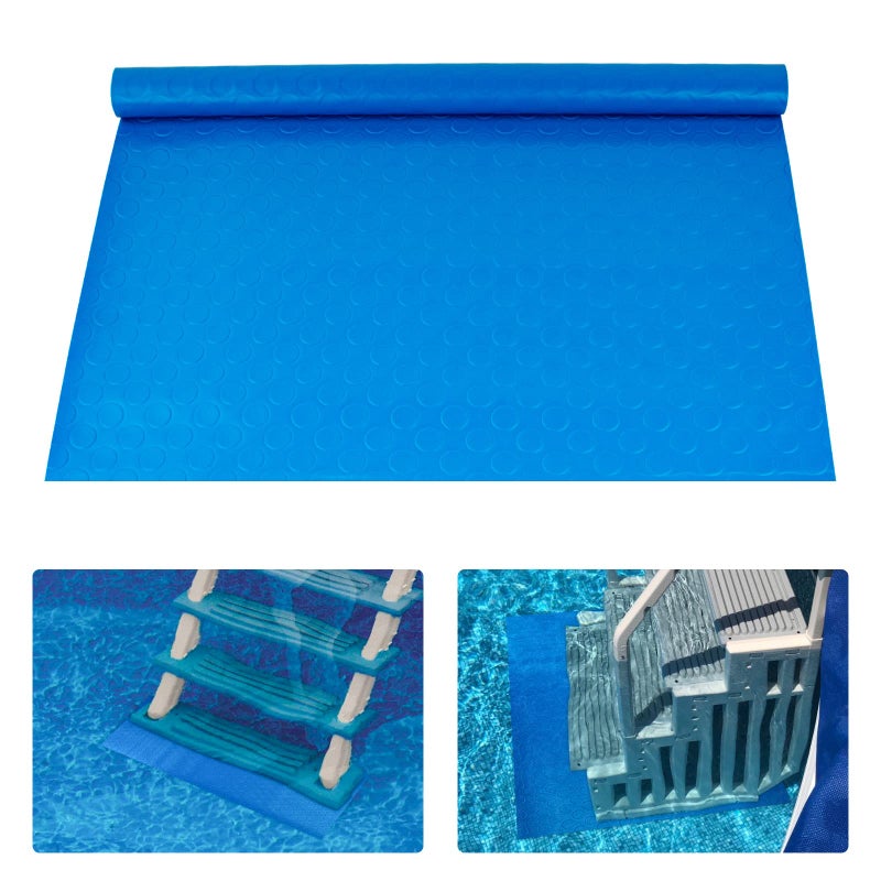 POOLOOP Swimming Pool Ladder Mat Protective Step Mat with NonSlip Design for Protecting Vinyl Liner Pools from Wear Caused by Pool Ladder24 inches x 36 inches  Blue