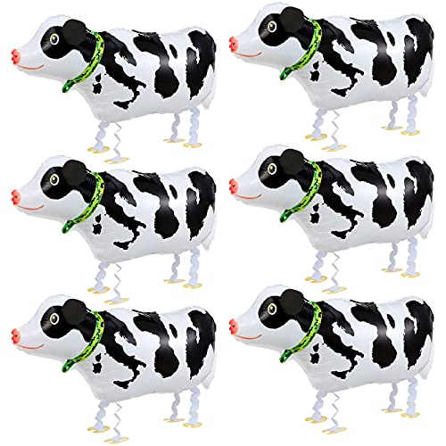 Sumind 6 Pieces Walking Animal Balloons Foil Air Walkers Pet Balloons Helium Farm Decorations for Animal Theme Party Supplies Baby Shower Wedding Birthday Party Favors - Image 1