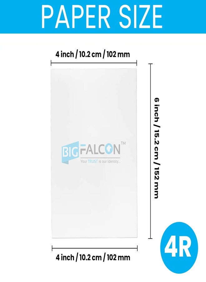 BIGFALCON ورق صور BIGFALCON الاحترافي 180 جرام/متر مربع، مقاس 4R (4×6 بوصة)، لامع ومطلي، مناسب لجميع طابعات الحبر النفاث (عبوة واحدة). - Image 2