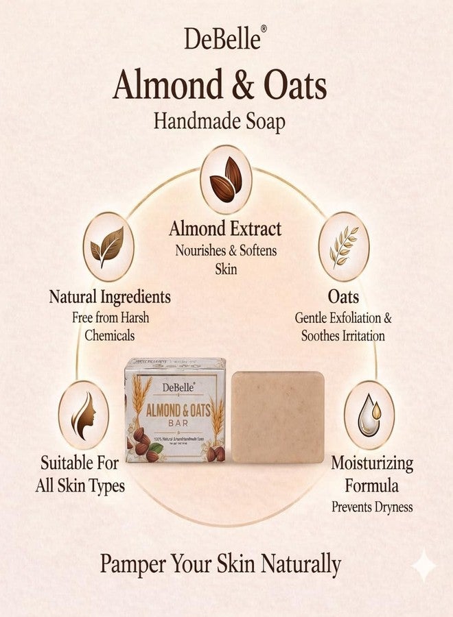 DeBelle Almond and Oats bar Soap-100G - Image 3