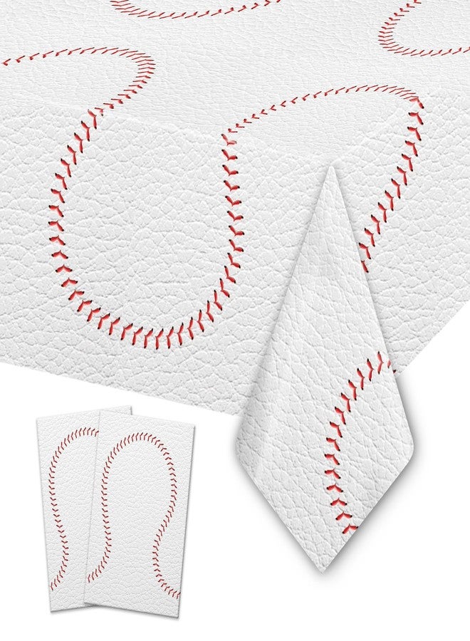 QIHOMPIB 2 PCS Baseball Tablecloths(54x108 Inch) Baseball Party Table Cover Rectangular Baseball Pattern Table Cloth for Kids Sports Baseball Birthday Party Supplies Decorations Football Team Favors Decor - Image 1
