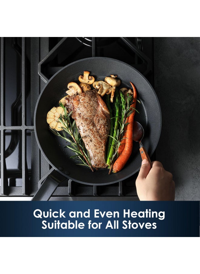 Sensarte - SENSARTE Nonstick Frying Pan Set 2-Piece, Oven Safe Skillets with Swiss Coating, Induction Compatible Chef Pan Set, Dishwasher Safe Cooking Pans, Anodized Frying Pans, PFOA Free, 8 and 10 Inch - Image 1