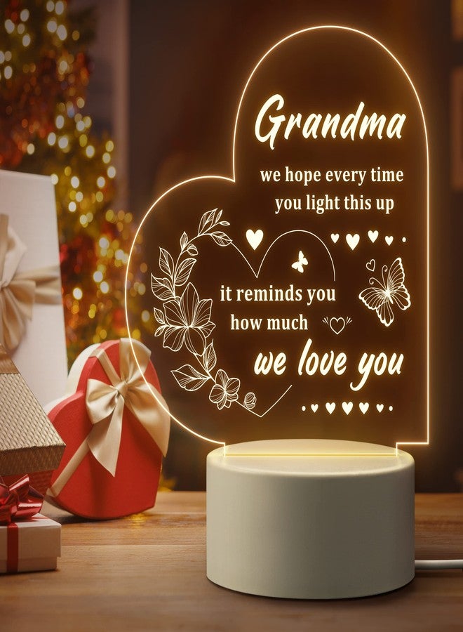Quaintir Grandma Gifts, Mothers Day Gifts for Grandma - Engraved Night Light, Grandma Birthday Gifts, Christmas Valentines Thanksgiving Gifts for Grandma, Nana, Grammy, Grandmother - Image 1