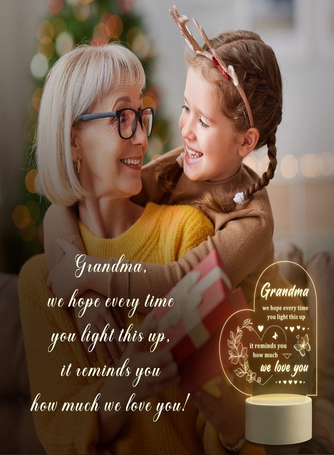 Quaintir Grandma Gifts, Mothers Day Gifts for Grandma - Engraved Night Light, Grandma Birthday Gifts, Christmas Valentines Thanksgiving Gifts for Grandma, Nana, Grammy, Grandmother - Image 3