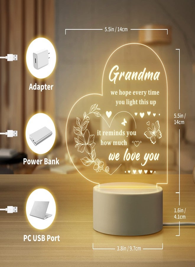 Quaintir Grandma Gifts, Mothers Day Gifts for Grandma - Engraved Night Light, Grandma Birthday Gifts, Christmas Valentines Thanksgiving Gifts for Grandma, Nana, Grammy, Grandmother - Image 5