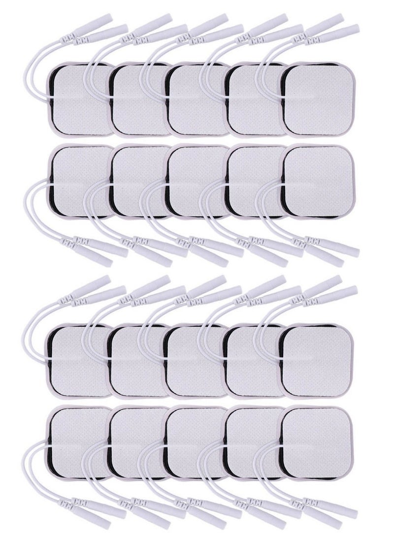 Generic 40-Piece 5x5cm Reusable Tens Electrode Pad with 2mm Plug For Pulse Digital Acupuncture Therapy Massager Electrical Muscle Stimulator  - Image 1