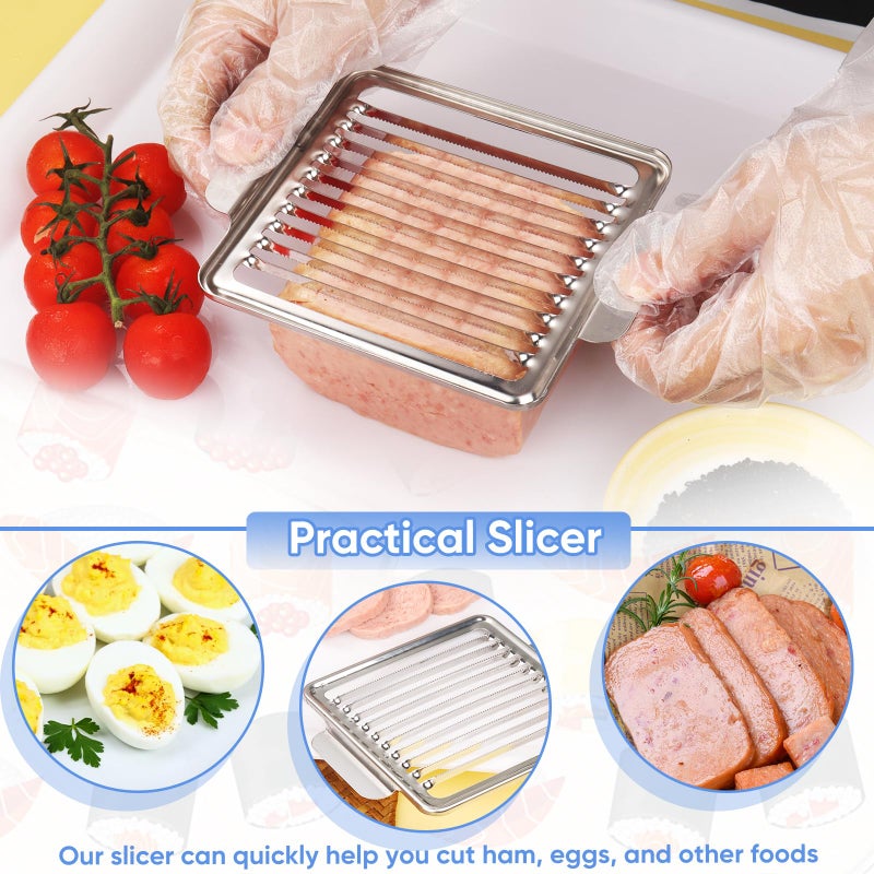 DIMVKA Musubi Press Mold Kit with Slicer for SPAM, 2 Pack Hawaiian Sushi Rice Press Maker for Onigiri (Non-Stick, Easy Clean) - Image 3
