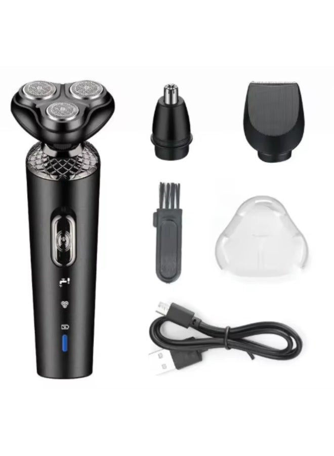 أونيكس ماكينة حلاقة قابلة لإعادة الشحن للرجال، طقم عناية 3 في 1، ماكينة حلاقة عائمة، أداة تشذيب الجوانب، أداة إزالة شعر الأنف، طقم حلاقة لاسلكي للرجال قابل لإعادة الشحن من النوع C - Image 2