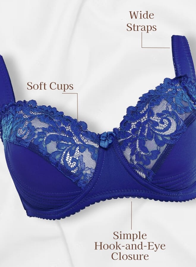 Soft-Cupped Lace Bra with Padded Underwire and Thoughtful Detailing 36-48 DEF