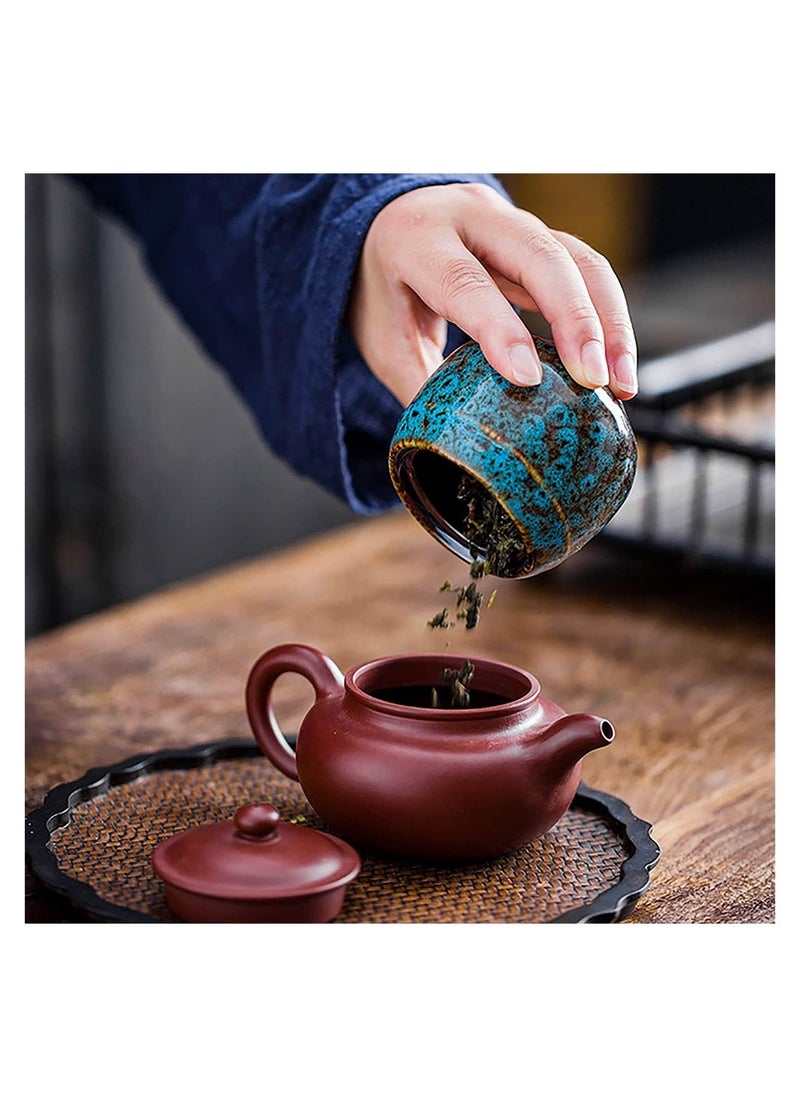 Y&D Ceramic Tea Jar Vintage Chinese Style Storage Jars, 2 Pieces Leaves Sealing Can with Tassel, Traditional Caddy for Kitchen Coffee Spices Sugar Condiment, 70ML  - Image 5