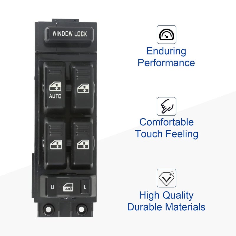 MOJTBE Power Window Switch Master Control Driver Side Compatible for 2000 2001 2002 Chevy Silverado Tahoe Suburban & GMC Yukon XL Sierra 1500HD 2500HD 3500, 02 Cadillac Escalade OE Replace 15062650 Standard fit - Image 4