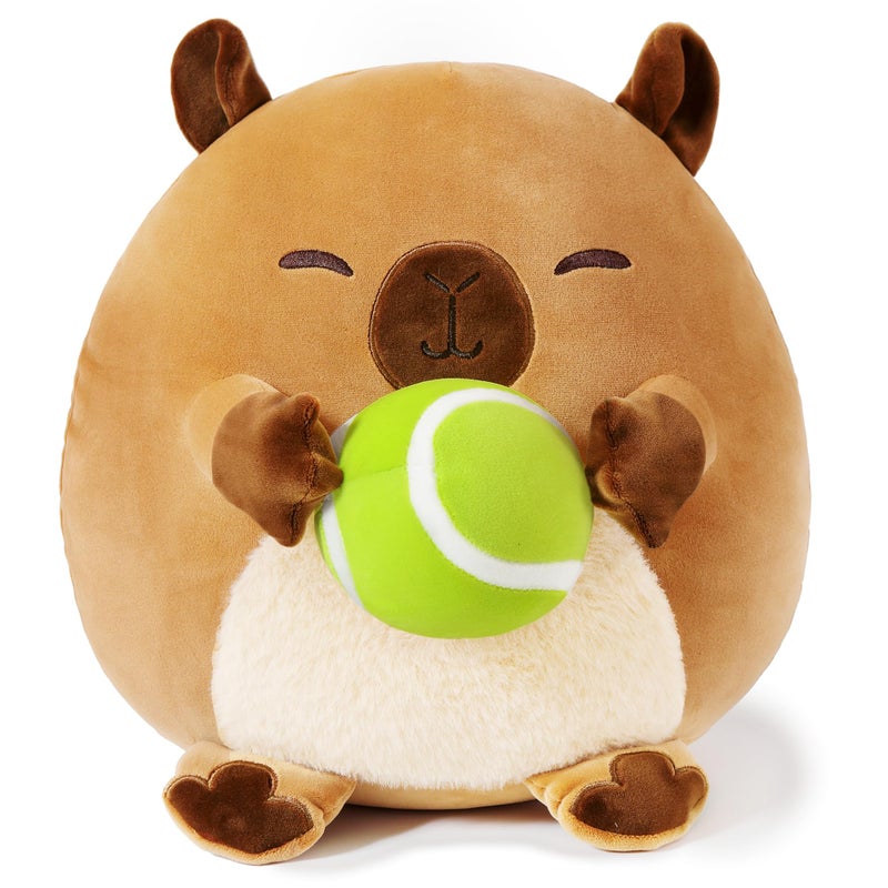 Onsoyours Original Capybara Plush with Tennis Ball, Cute 12 inch Sport Capybara Brown Stuffed Animal, Ultra Soft Collectible Hugging Gift Plush Toy - Image 2