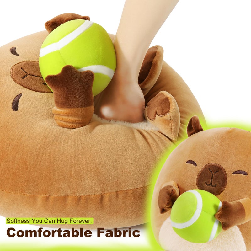 Onsoyours Original Capybara Plush with Tennis Ball, Cute 12 inch Sport Capybara Brown Stuffed Animal, Ultra Soft Collectible Hugging Gift Plush Toy - Image 5