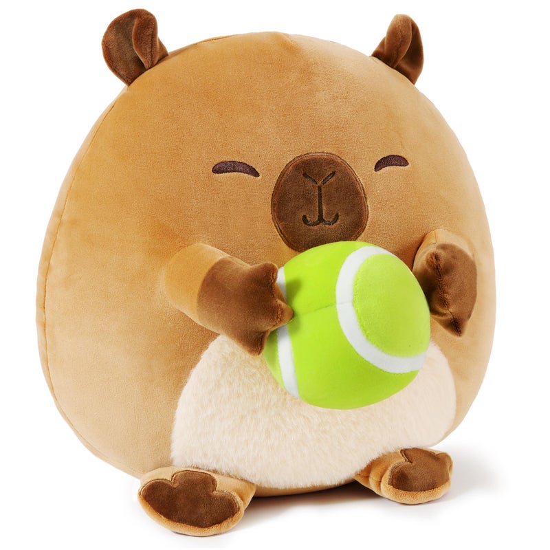 Onsoyours Original Capybara Plush with Tennis Ball, Cute 12 inch Sport Capybara Brown Stuffed Animal, Ultra Soft Collectible Hugging Gift Plush Toy - Image 1