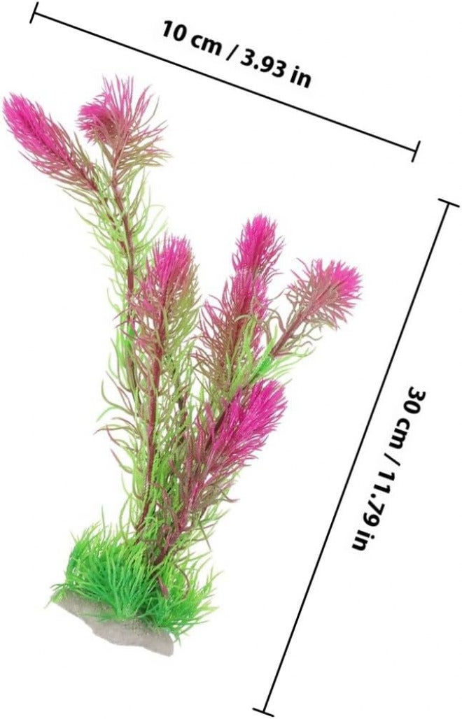 Artificial Aquarium Plants Fish Tank Decoration Large Burgundy Plastic Water Grass for Aquarium Landscaping Sturdy Fish Tank Plant Decor for Freshwater - Image 2