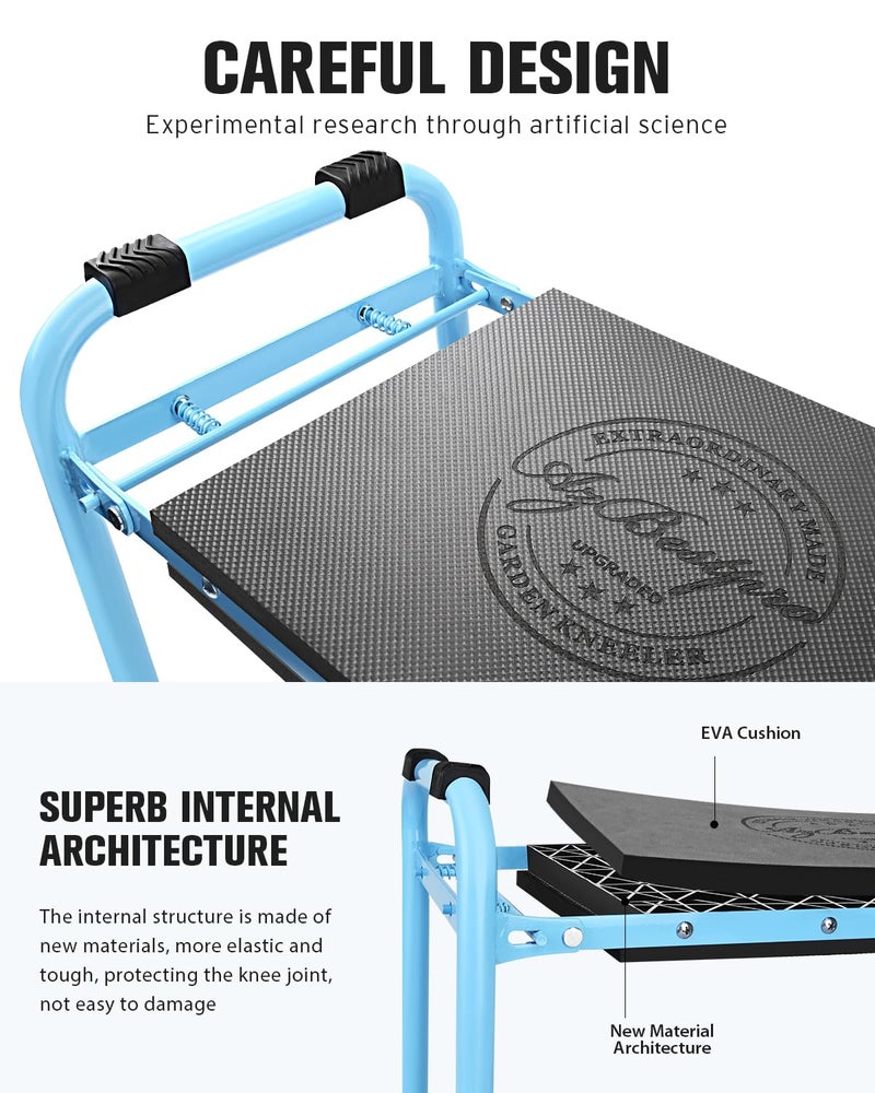 AZBESTPRO Garden Kneeler and Seat, Upgraded Foldable Heavy Duty Gardening Stool - Widened to 10" Stable Wear-Resistant Prevent Knee and Back Pain, Bench High-End 2 Large Tool Bags Gift for Men Women - Image 5